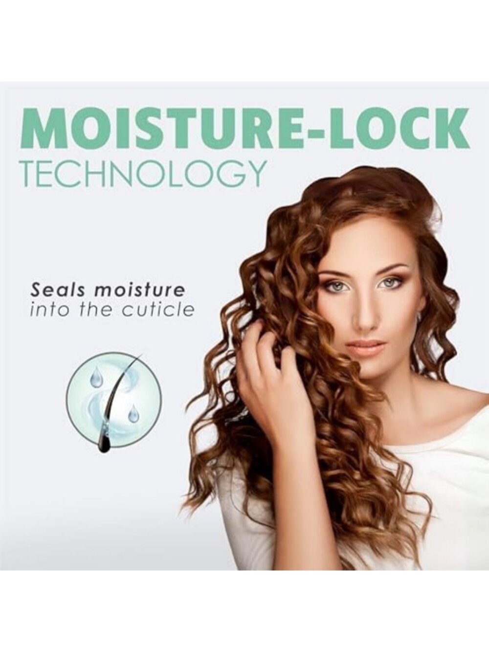 Mint Green 3/4 Inch Ceramic Curling Wand - Clamp-Free, Perfect for Long Hair - Picture 3 of 7